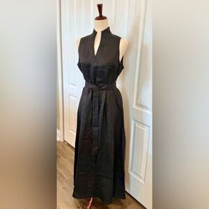Black Sleeveless Linen Dress